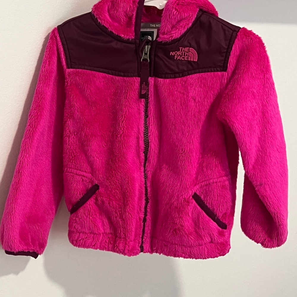 The North Face Pink and Burgundy Toddler Fleece Jacket Size 3T